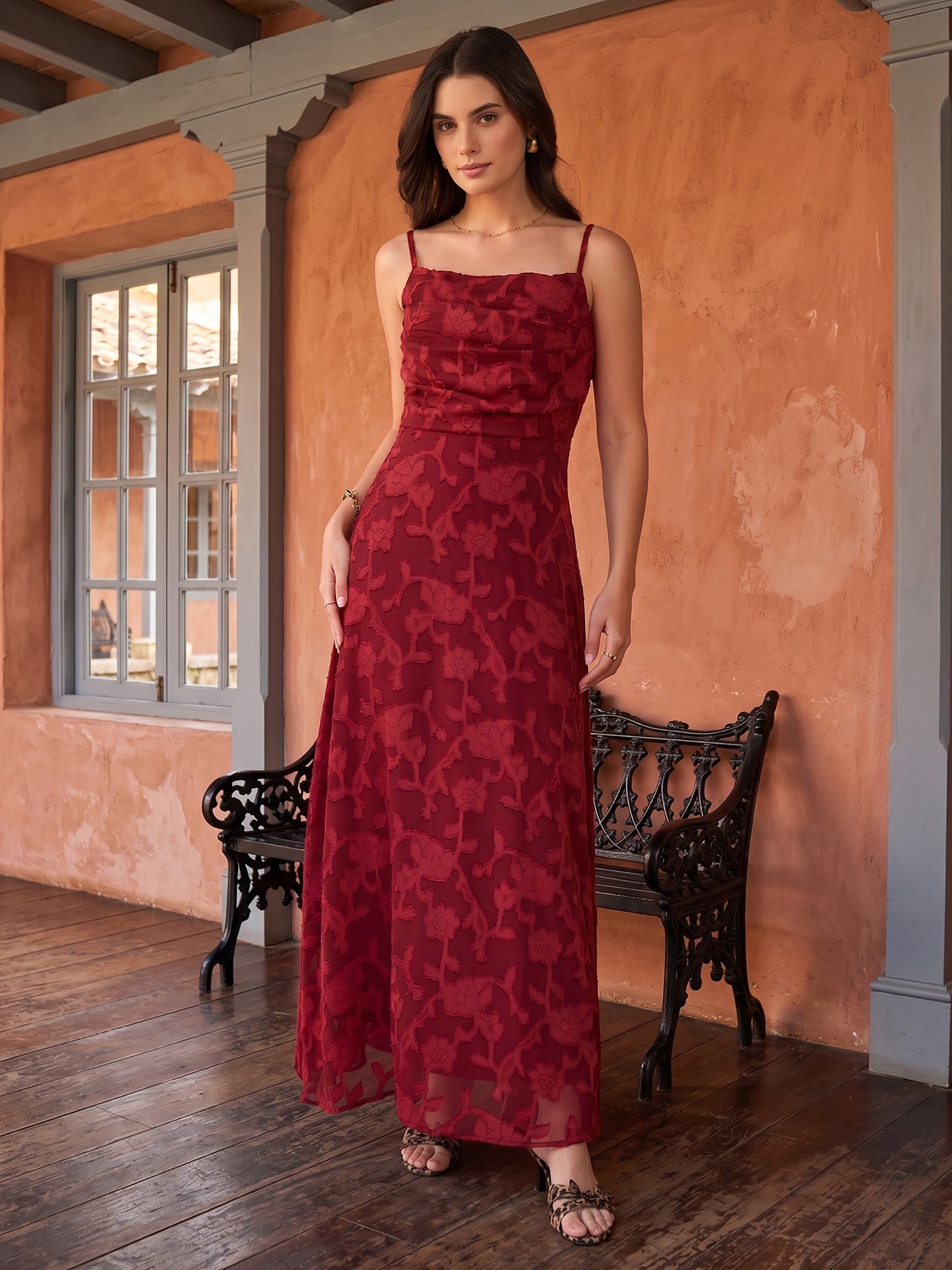 Floral Burnout Georgette Maxi Dress