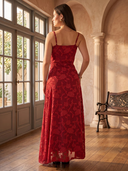Floral Burnout Georgette Maxi Dress