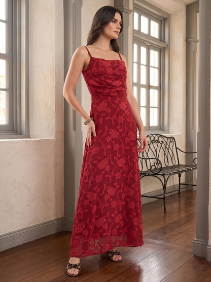 Floral Burnout Georgette Maxi Dress