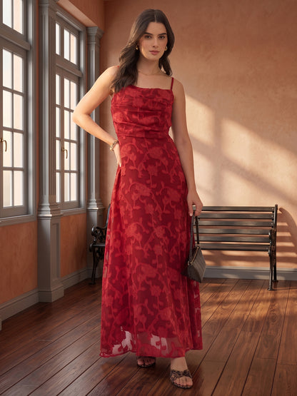 Floral Burnout Georgette Maxi Dress