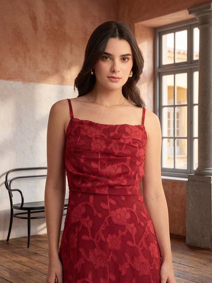 Floral Burnout Georgette Maxi Dress