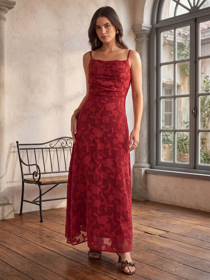 Floral Burnout Georgette Maxi Dress