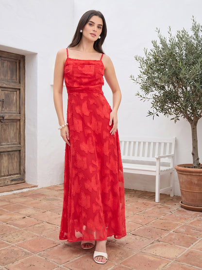 Floral Burnout Georgette Maxi Dress