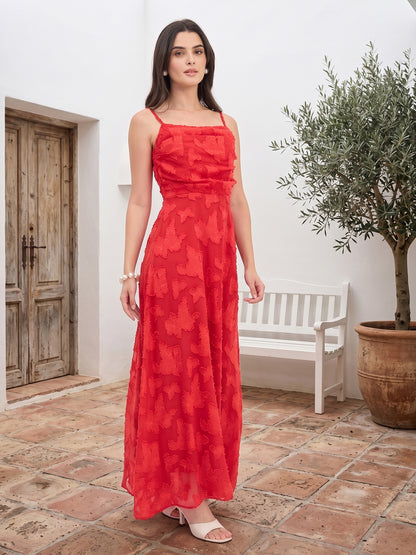 Floral Burnout Georgette Maxi Dress