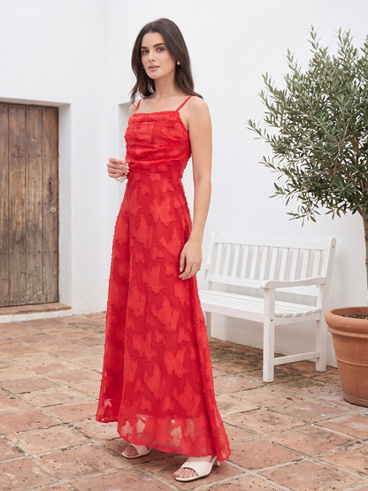 Floral Burnout Georgette Maxi Dress