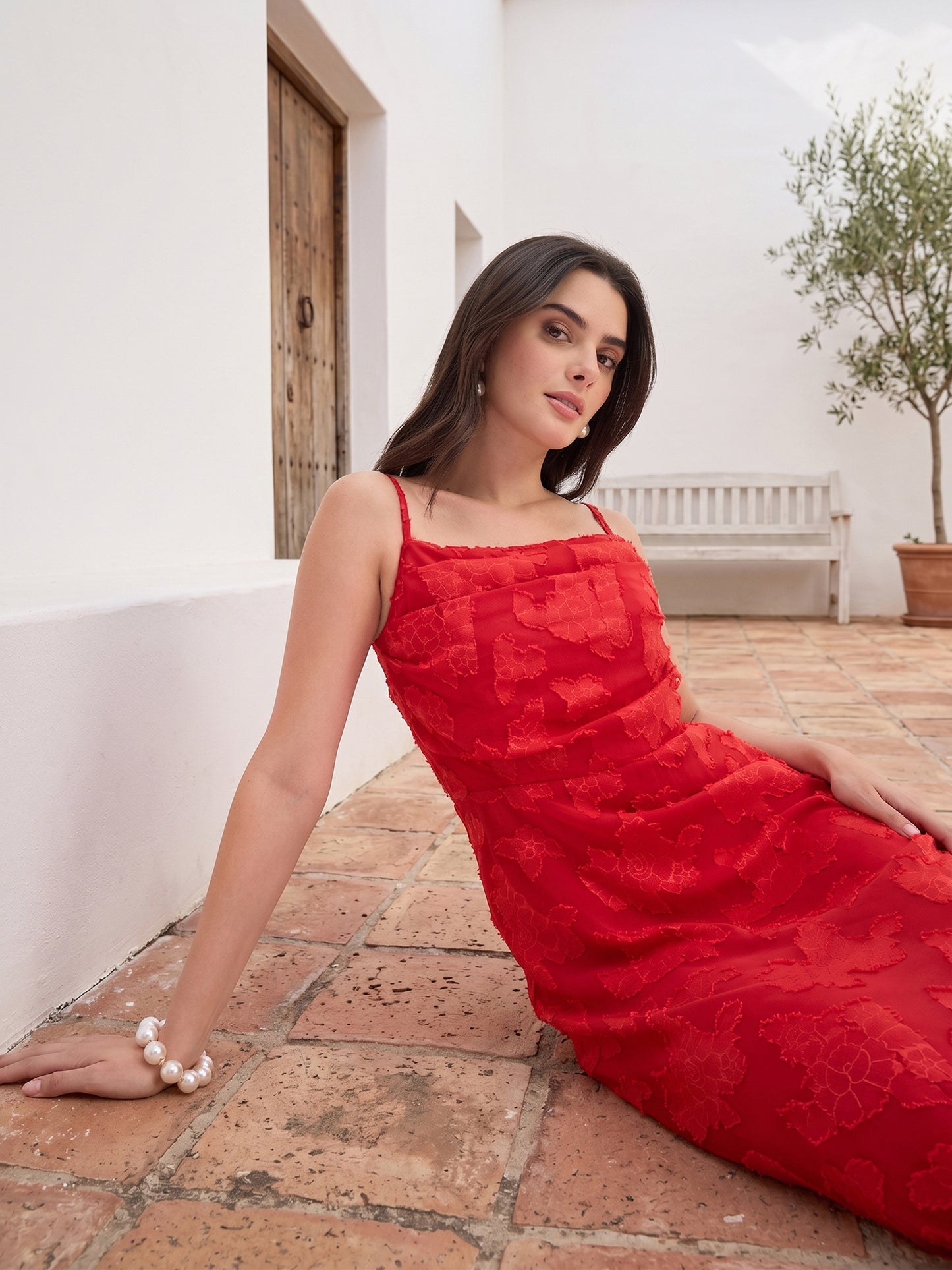 Floral Burnout Georgette Maxi Dress