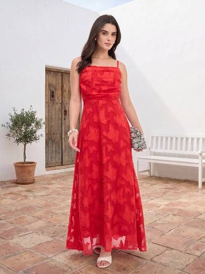 Floral Burnout Georgette Maxi Dress