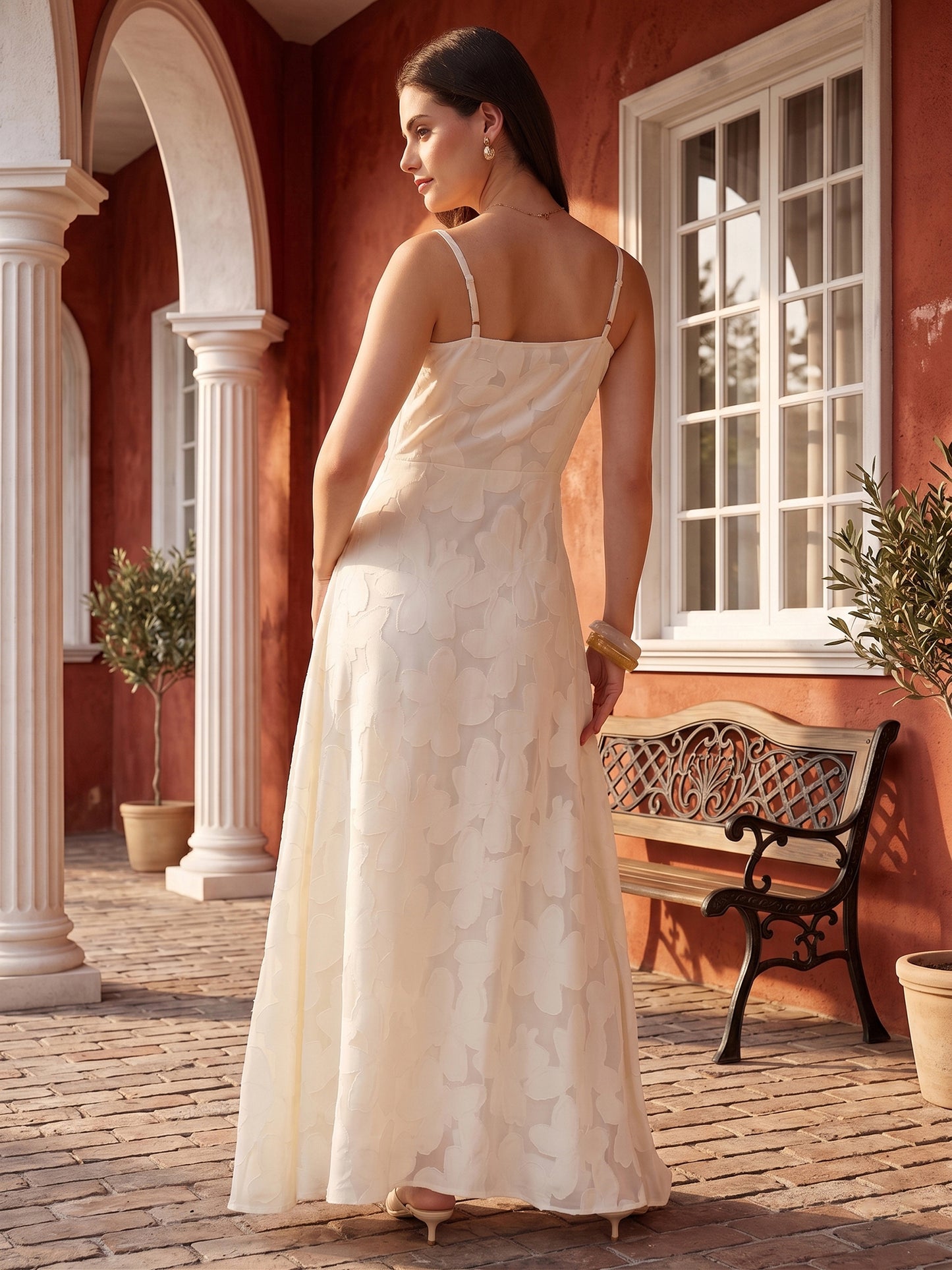 Floral Burnout Georgette Maxi Dress