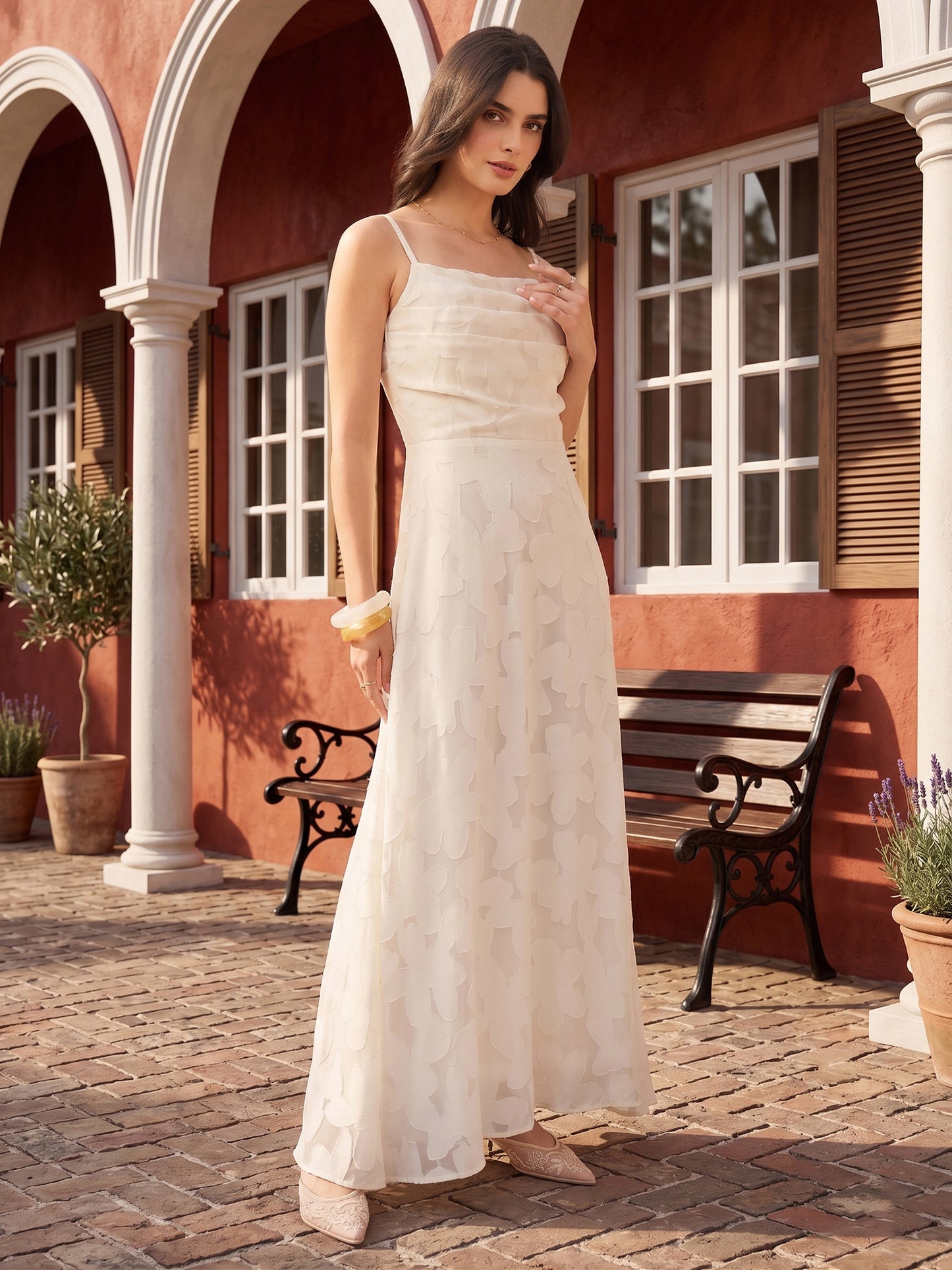 Floral Burnout Georgette Maxi Dress