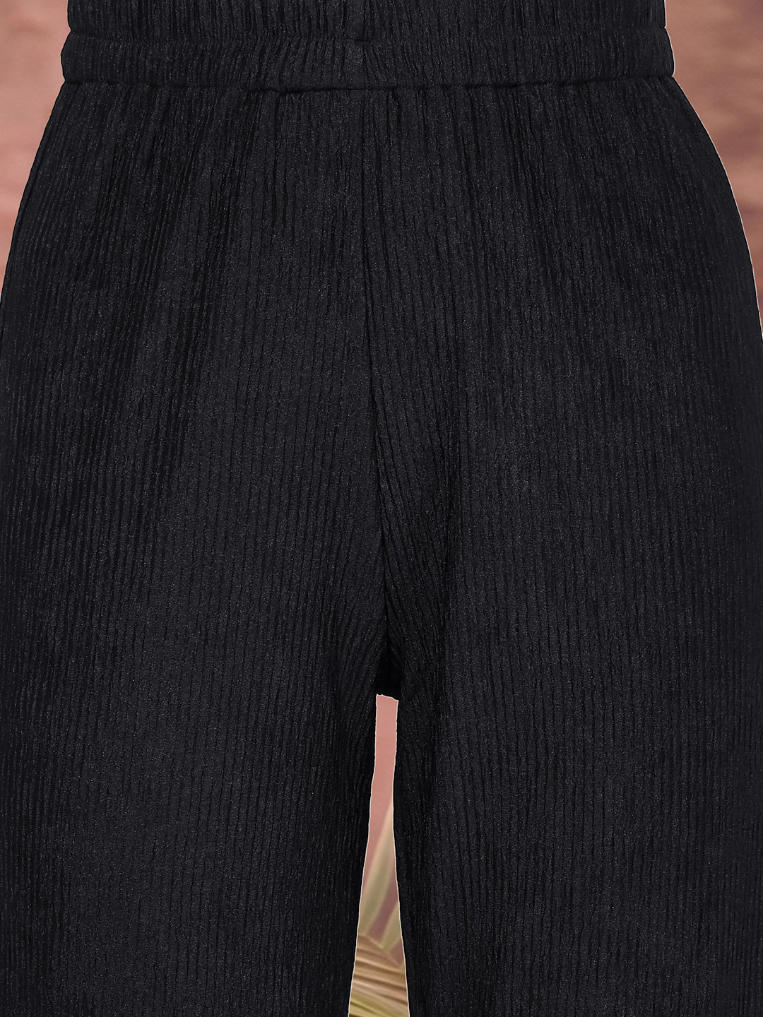 Crinkled Knit Wide Leg Lounge Pants