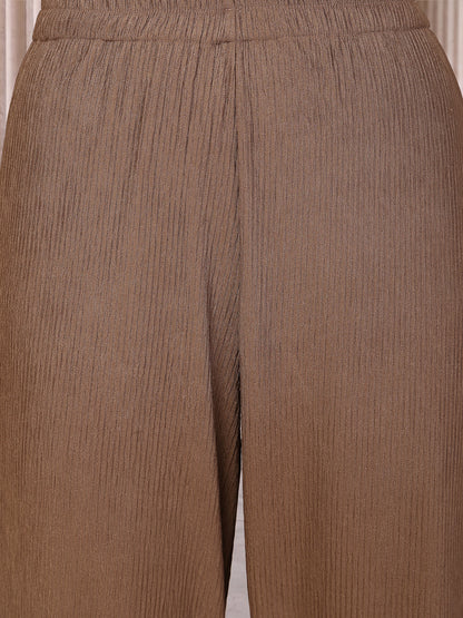Crinkled Knit Wide Leg Lounge Pants