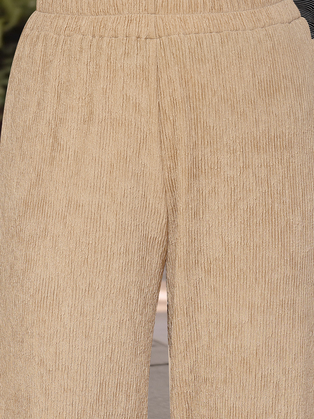 Crinkled Knit Wide Leg Lounge Pants