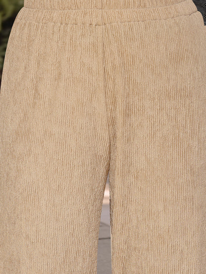 Crinkled Knit Wide Leg Lounge Pants