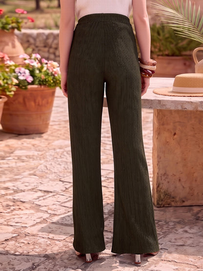 Crinkled Knit Wide Leg Lounge Pants
