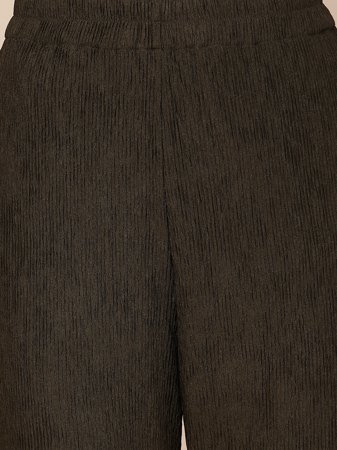 Crinkled Knit Wide Leg Lounge Pants