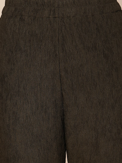 Crinkled Knit Wide Leg Lounge Pants
