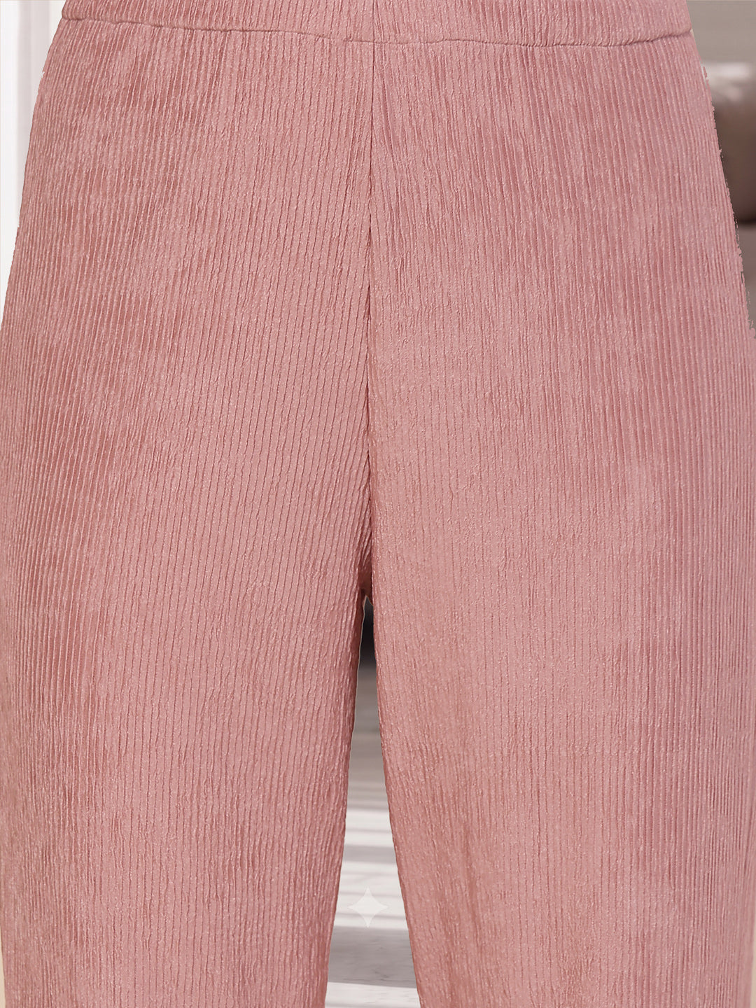 Crinkled Knit Wide Leg Lounge Pants