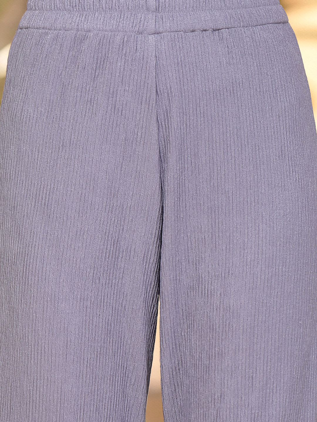 Crinkled Knit Wide Leg Lounge Pants