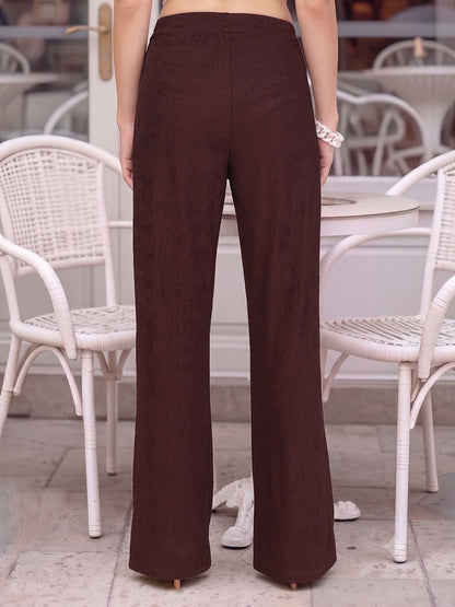 Crinkled Knit Wide Leg Lounge Pants