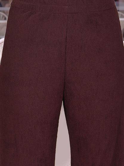 Crinkled Knit Wide Leg Lounge Pants