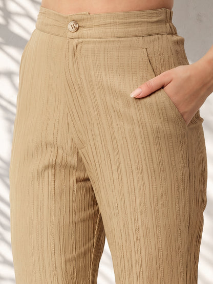 Vertical Reed Straight Trousers