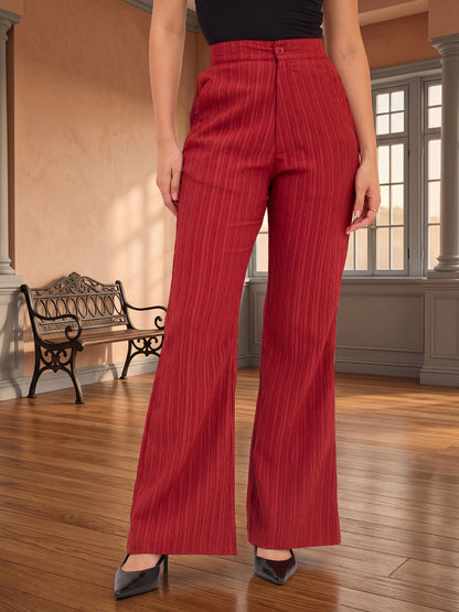 Vertical Reed Straight Trousers