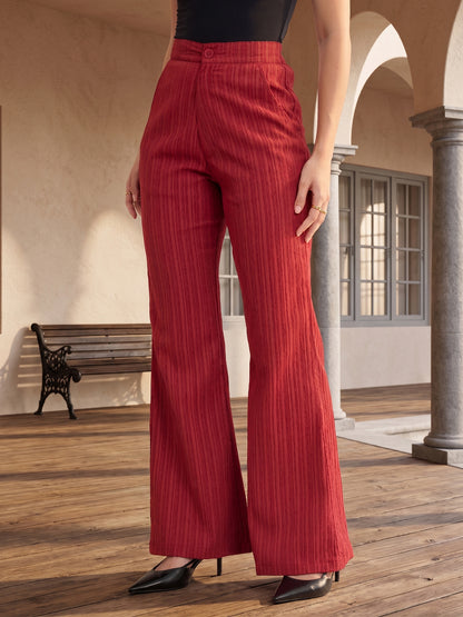 Vertical Reed Straight Trousers