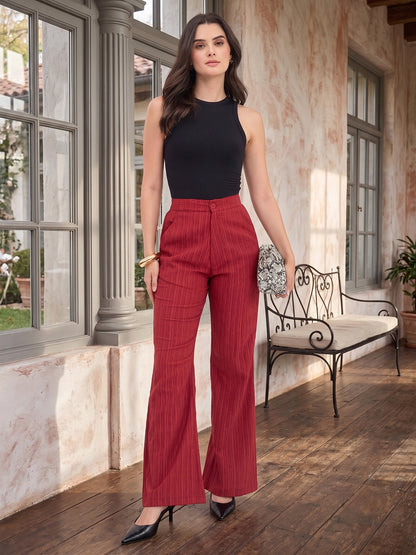 Vertical Reed Straight Trousers
