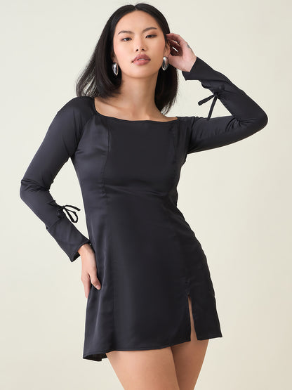 Aayu Women’s Satin A-Line Mini Dress