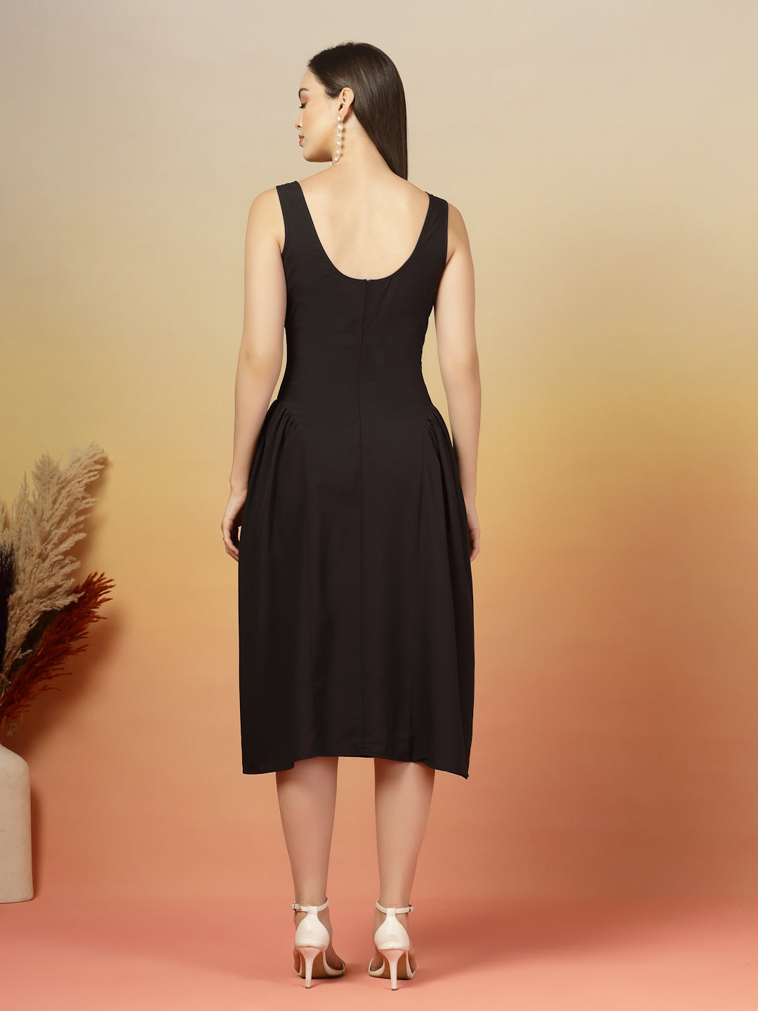 Aayu Grace Square Neck Midi Dress