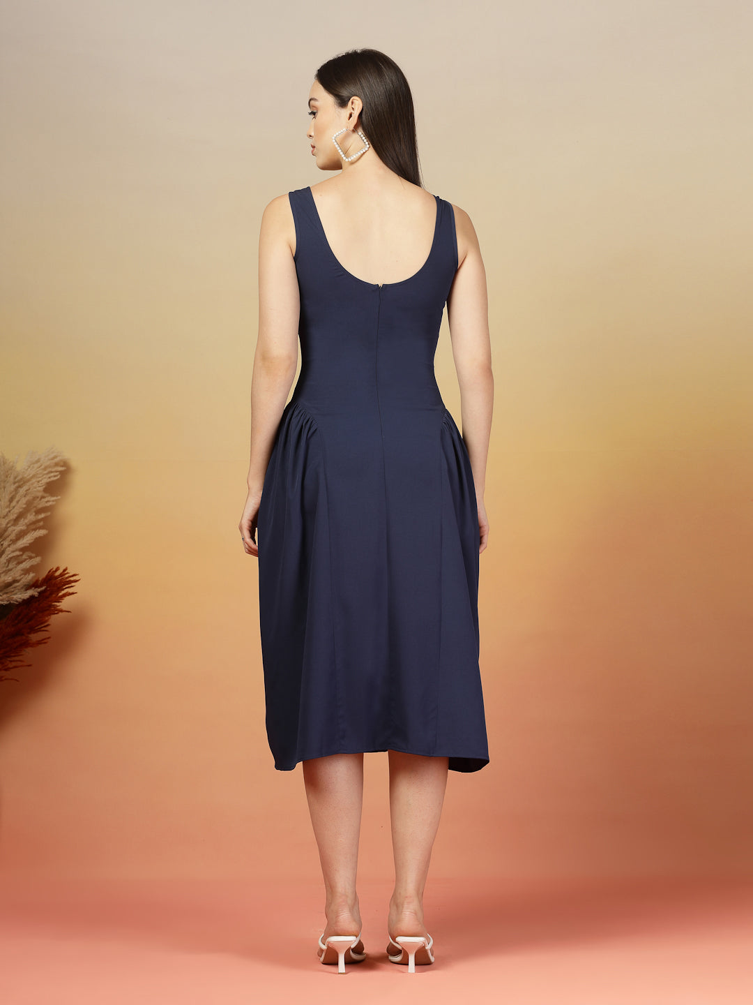 Aayu Grace Square Neck Midi Dress