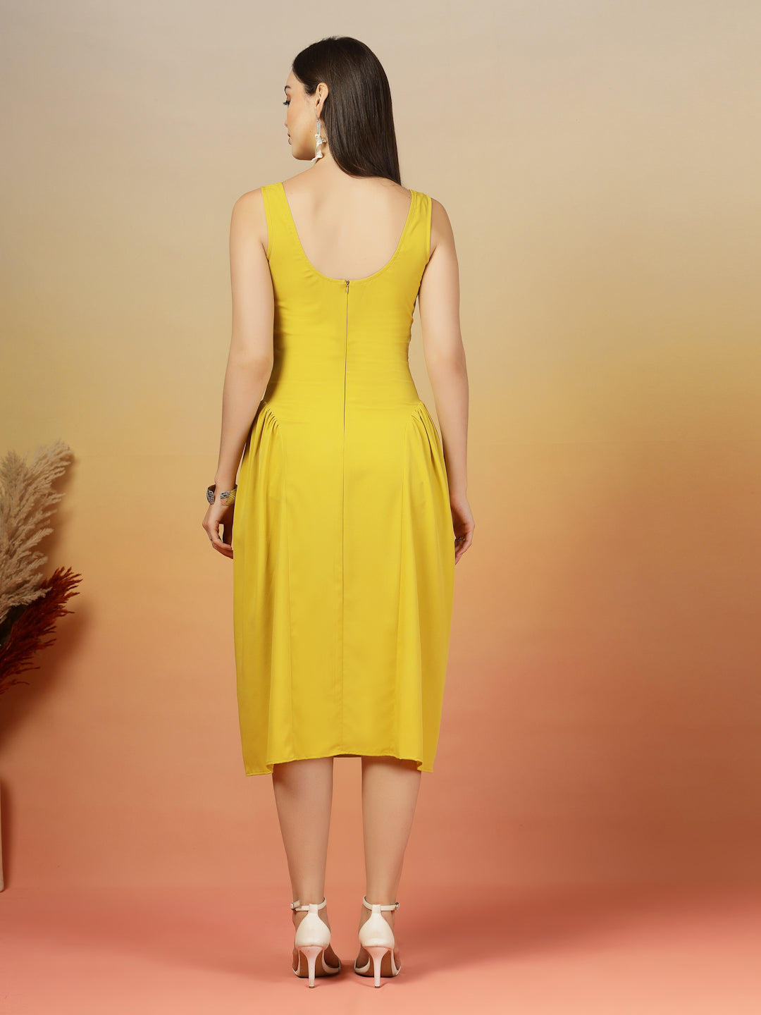 Aayu Grace Square Neck Midi Dress