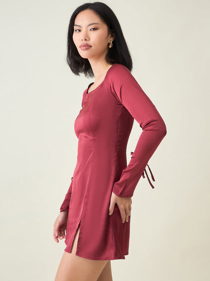 Aayu Women’s Satin A-Line Mini Dress