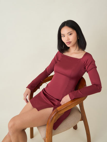 Aayu Women’s Satin A-Line Mini Dress