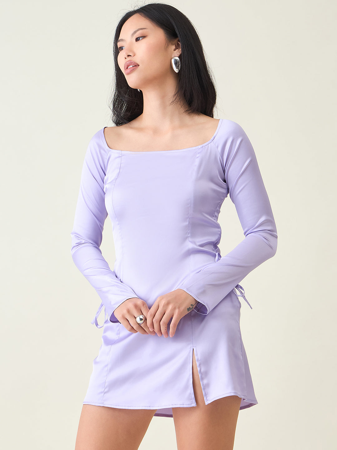 Aayu Women’s Satin A-Line Mini Dress