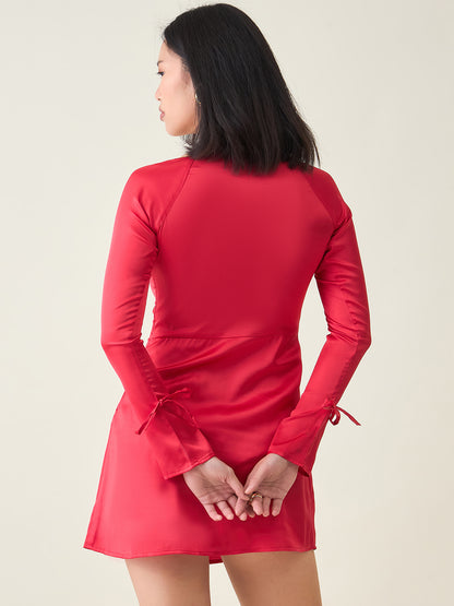 Aayu Women’s Satin A-Line Mini Dress