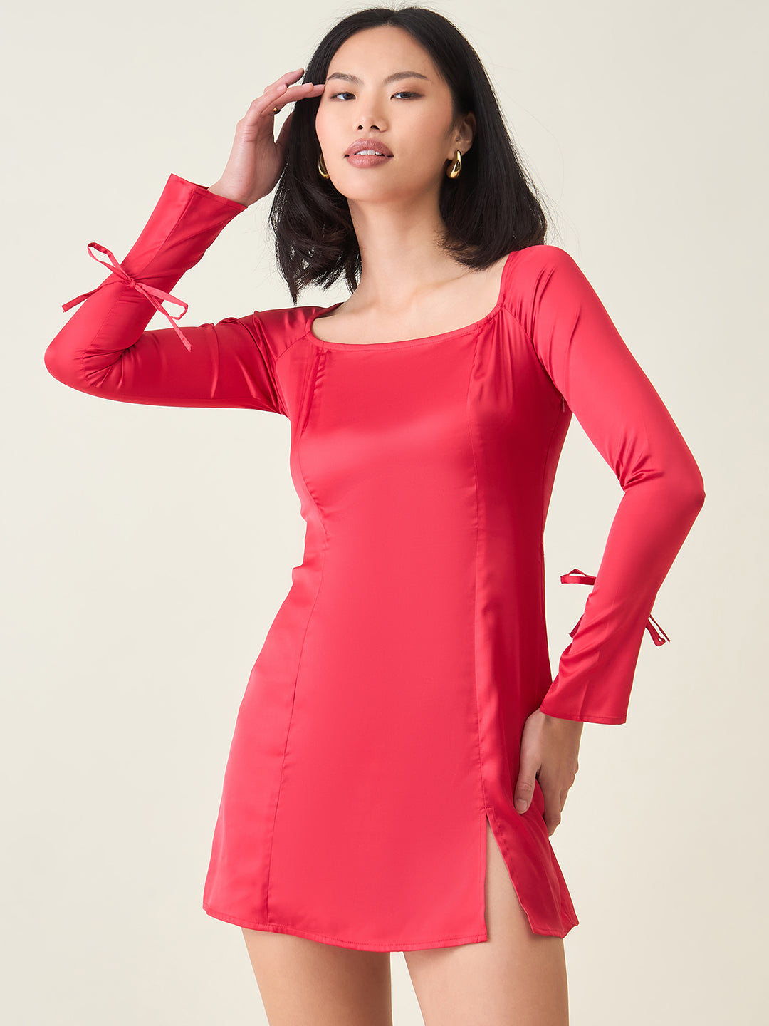 Aayu Women’s Satin A-Line Mini Dress