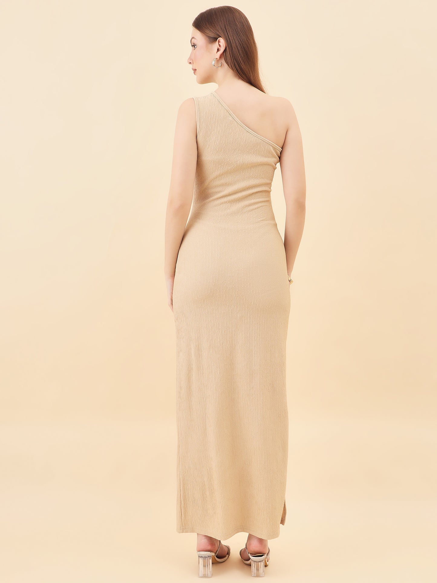 Asymmetric Maxi Bodycon Dress with Side Slit