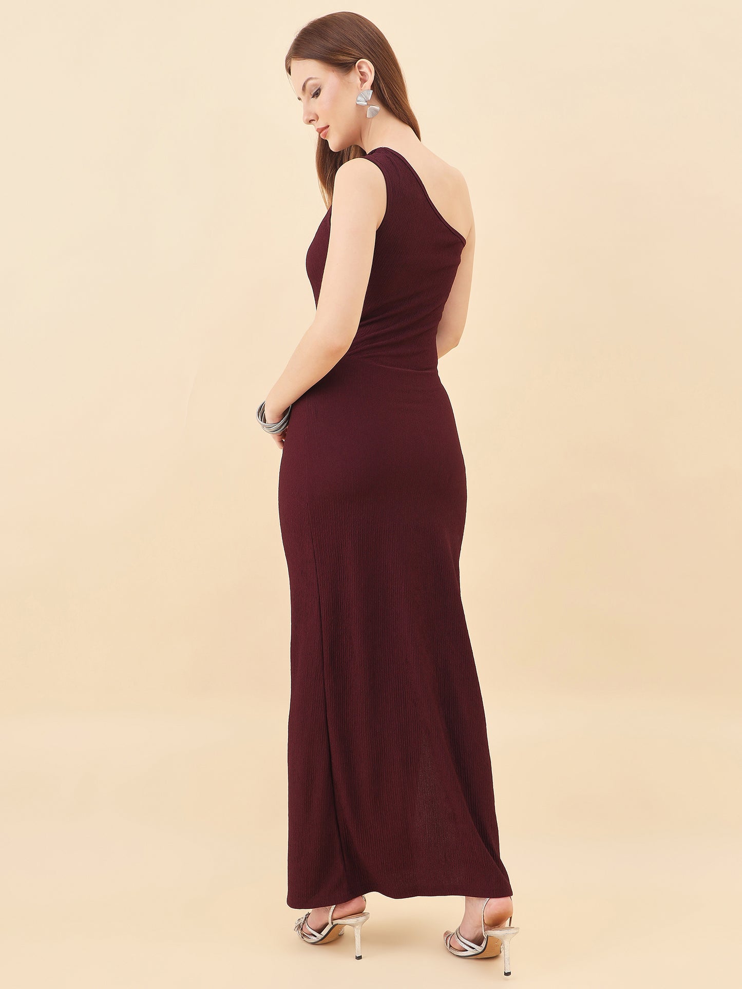 Asymmetric Maxi Bodycon Dress with Side Slit