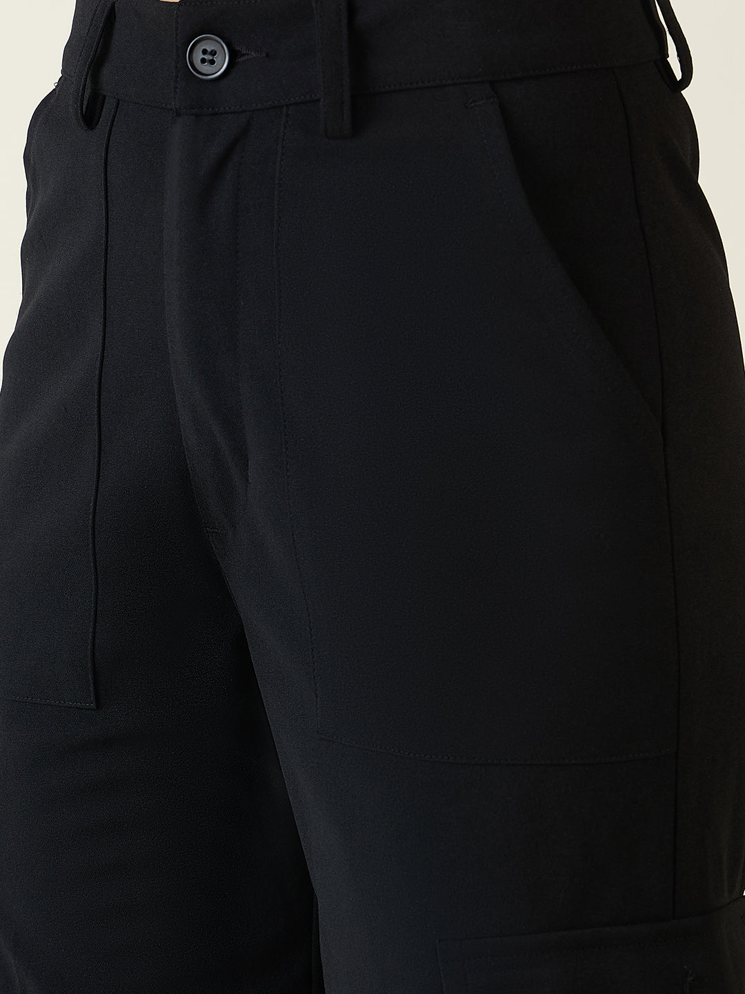 Cargo Joggers with Elastic Cuffs and Pleats
