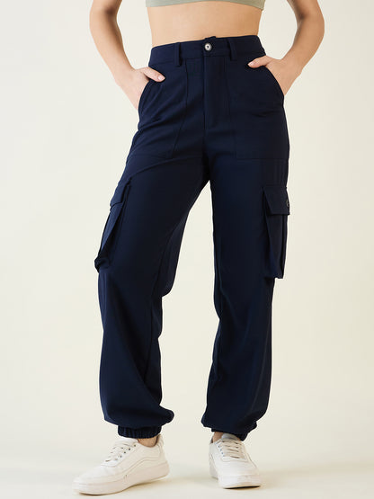 Cargo Joggers with Elastic Cuffs and Pleats