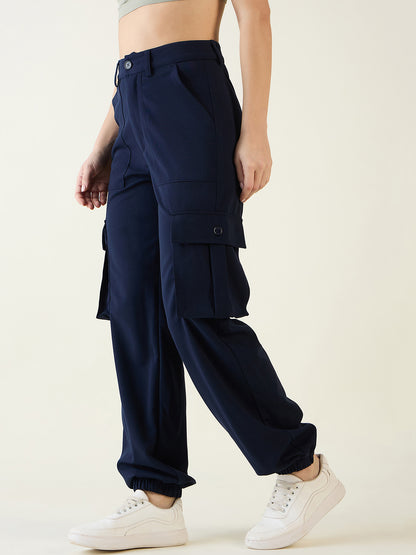 Cargo Joggers with Elastic Cuffs and Pleats