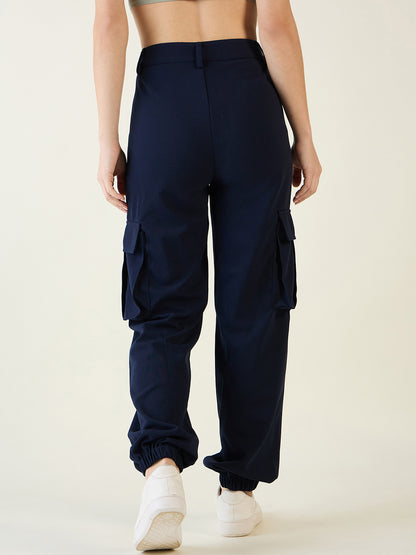 Cargo Joggers with Elastic Cuffs and Pleats