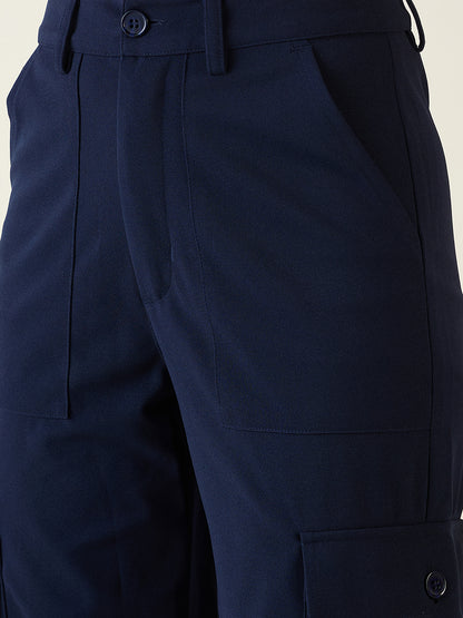 Cargo Joggers with Elastic Cuffs and Pleats