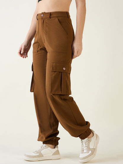 Cargo Joggers with Elastic Cuffs and Pleats
