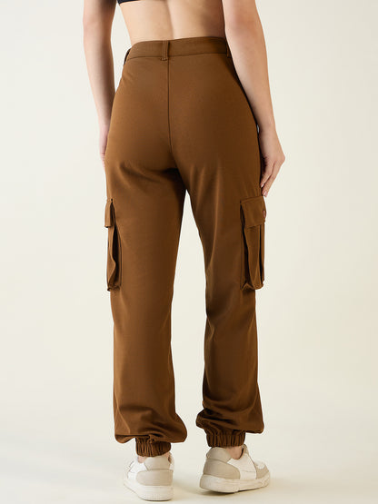 Cargo Joggers with Elastic Cuffs and Pleats