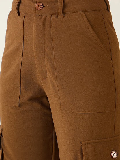 Cargo Joggers with Elastic Cuffs and Pleats