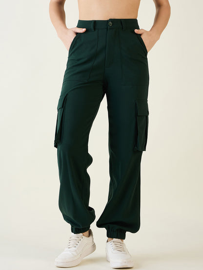 Cargo Joggers with Elastic Cuffs and Pleats