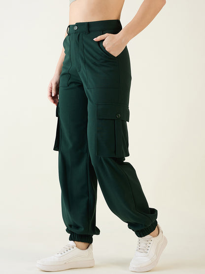 Cargo Joggers with Elastic Cuffs and Pleats
