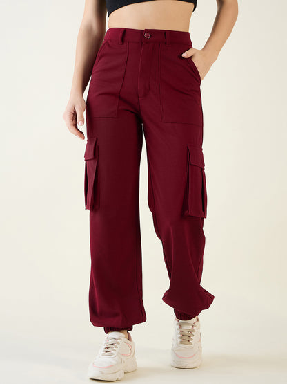 Cargo Joggers with Elastic Cuffs and Pleats